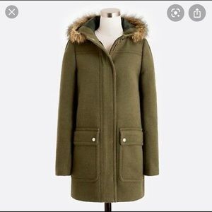 J. Crew Factory Olive Green Vail Parka Jacket Sz 8